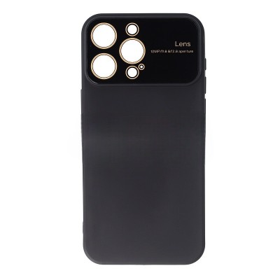 Husa iPhone 15 Pro Max, Cu Interior Micofibra si Protectie Camera, Negru